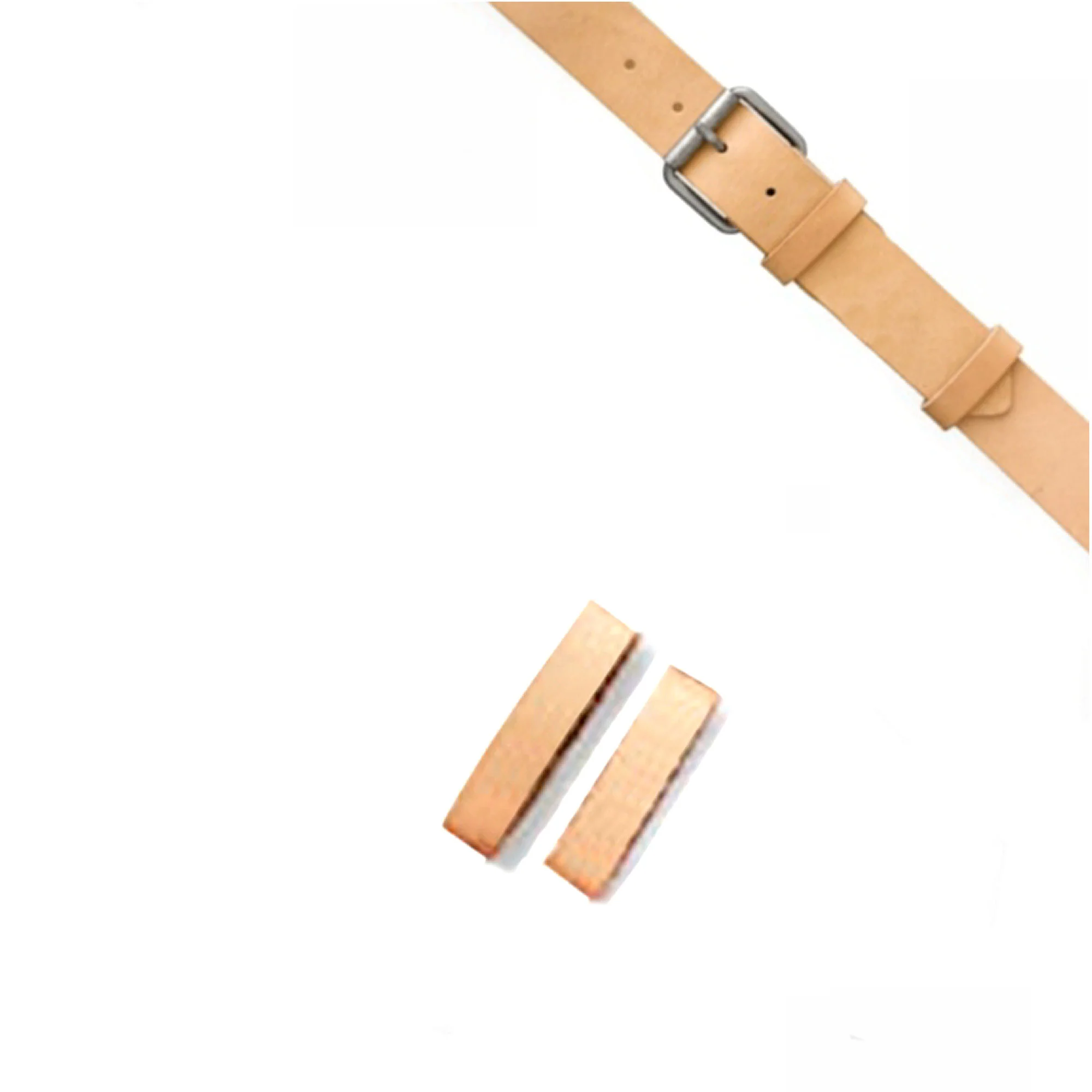 Natural Veg Tan Leather Strap or Belt Keepers