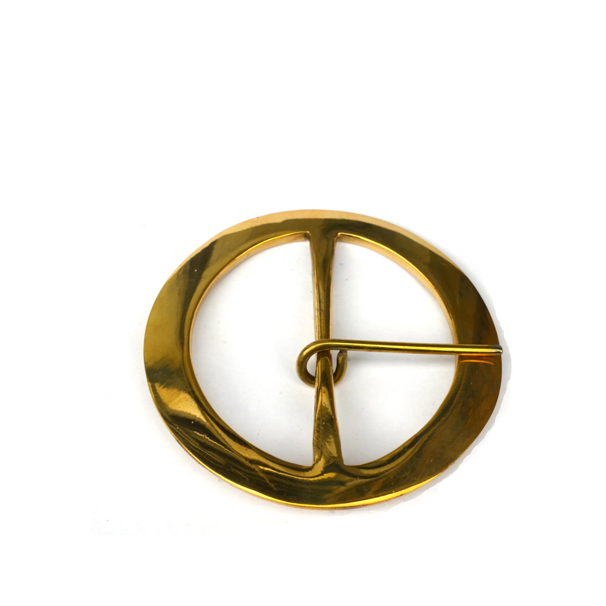 Large Circular Buckle Solid Brass