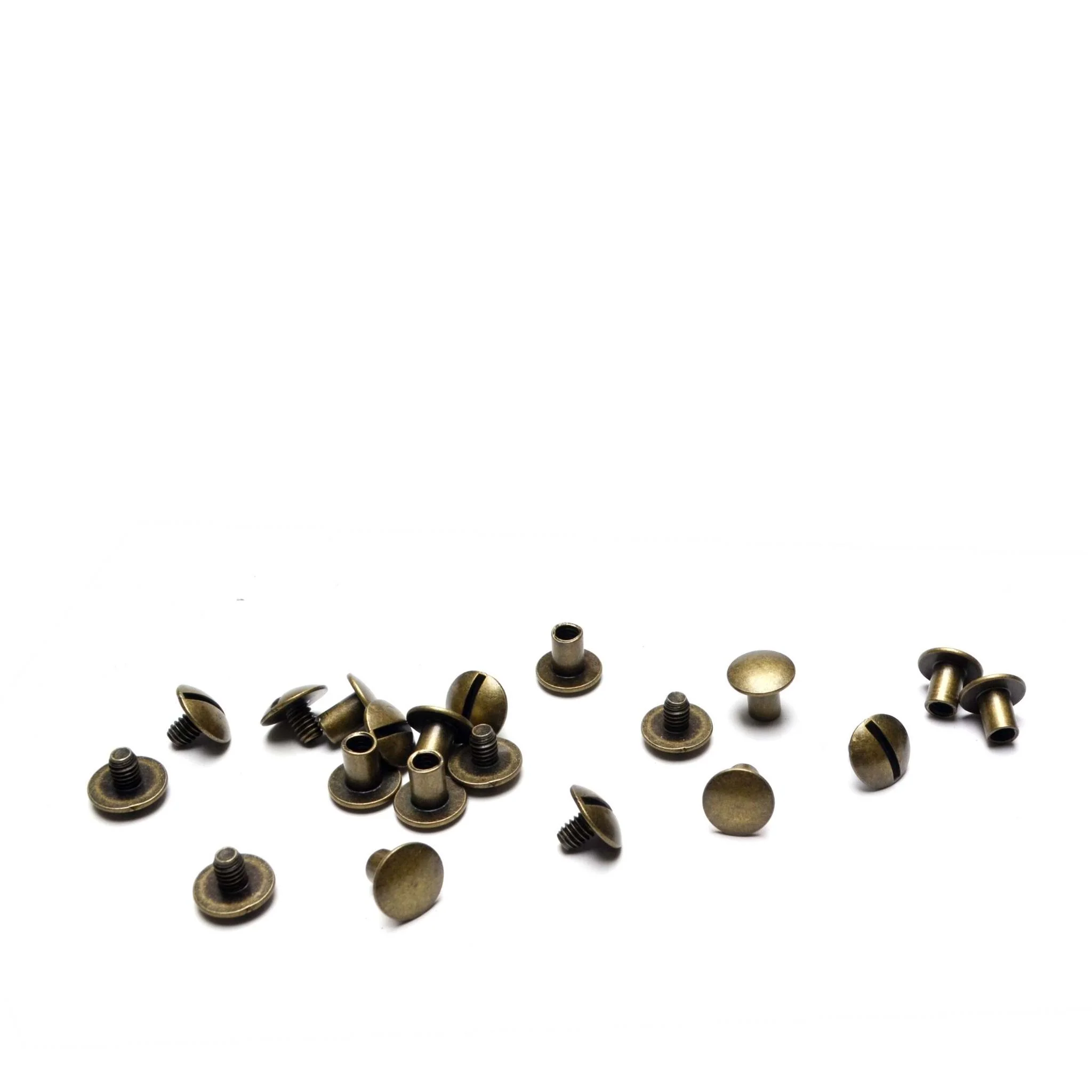 Closed Back Screwposts 6mm (1/4") Antique Brass