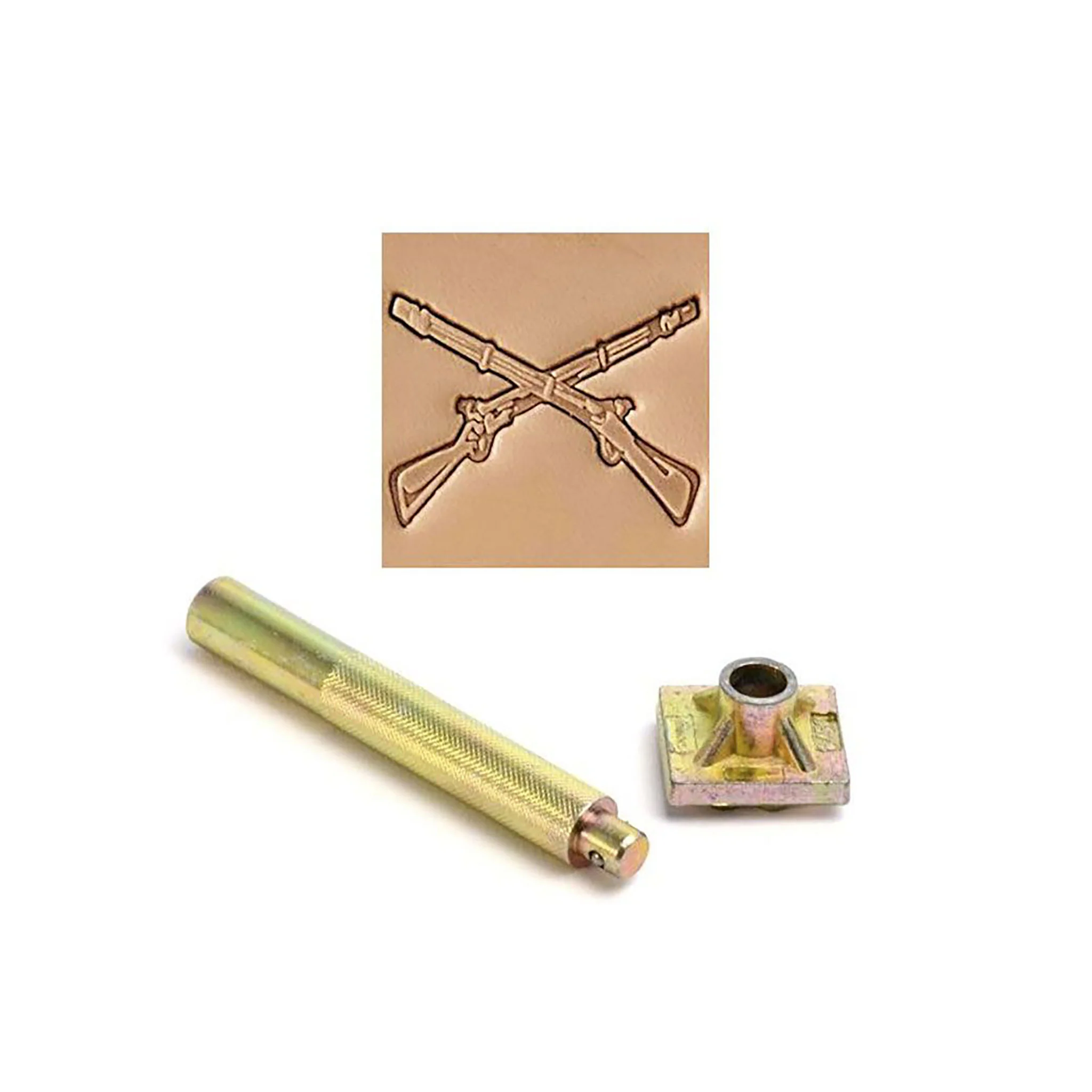 Crossed Rifles 3D Embossing Stamp - Image 2
