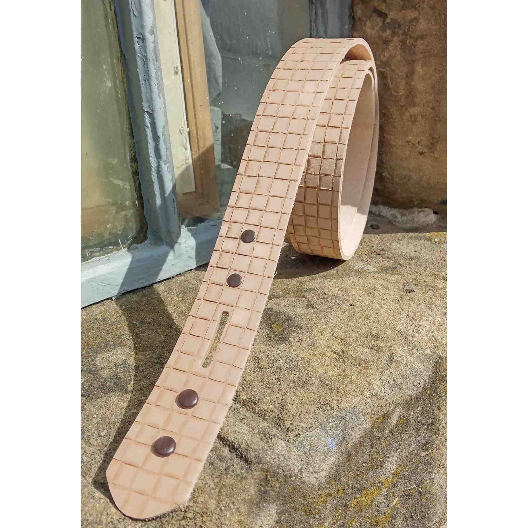 Embossed Veg Tan Cowhide Belt Strip - Image 2