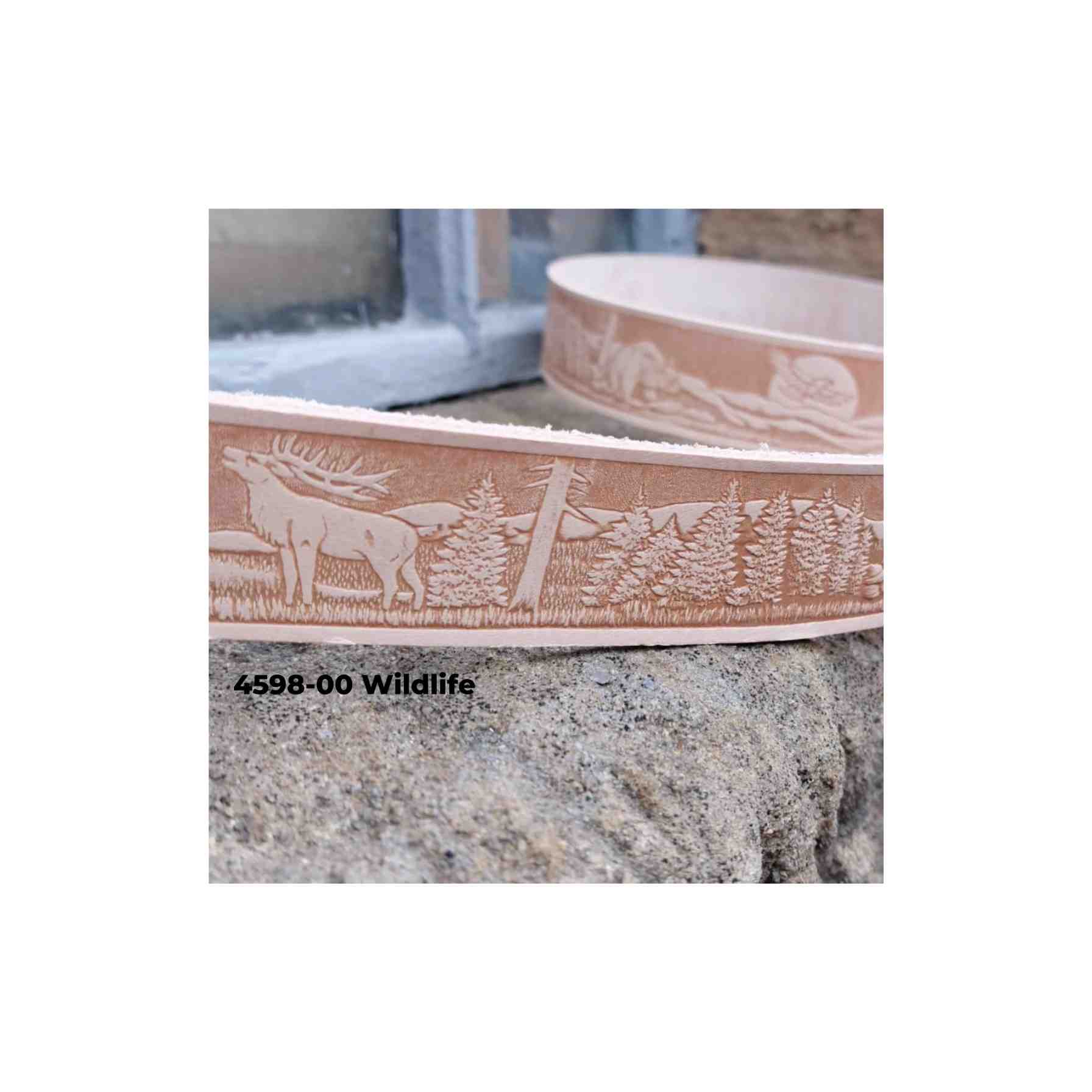 Embossed Veg Tan Cowhide Belt Strip - Image 3