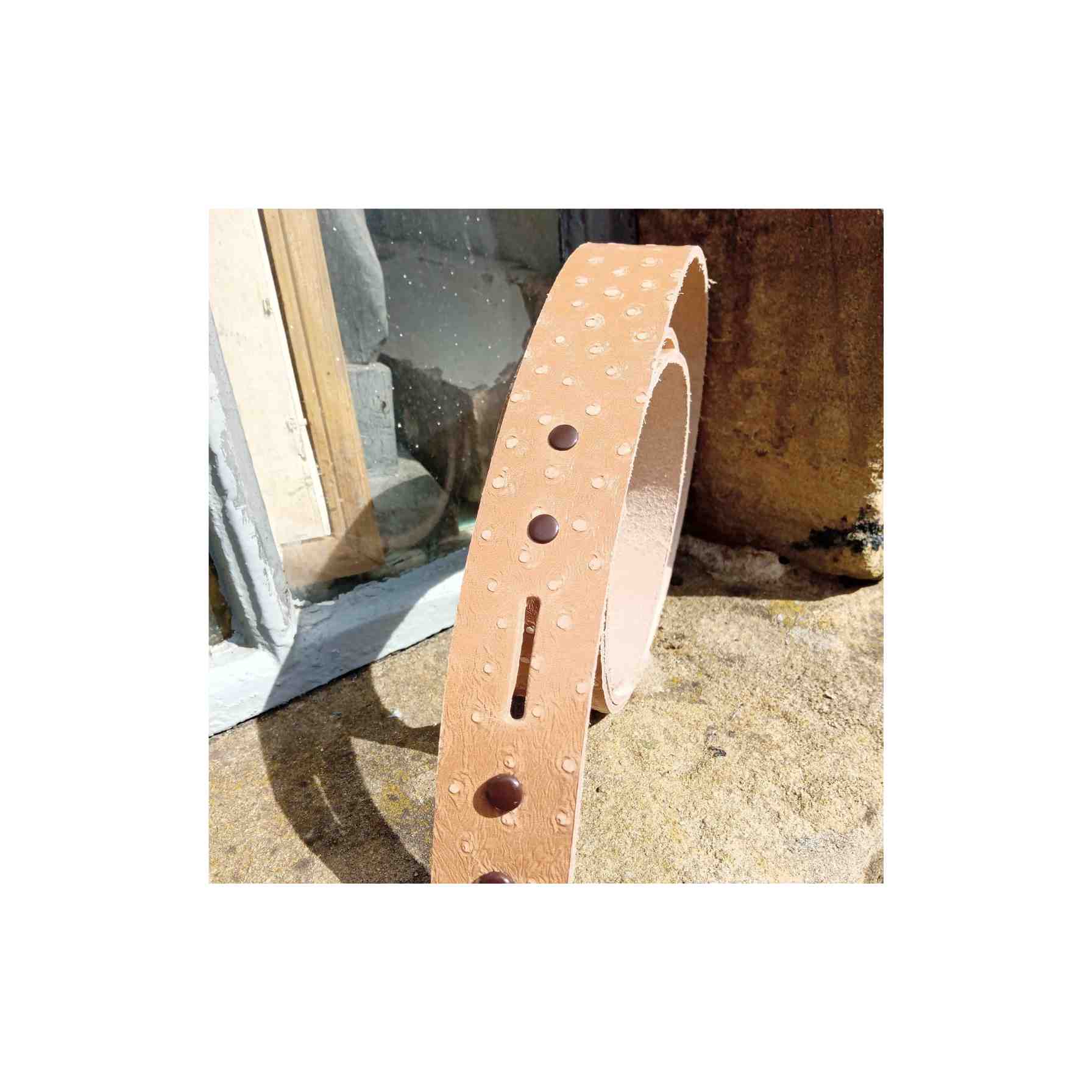 Embossed Veg Tan Cowhide Belt Strip - Image 6