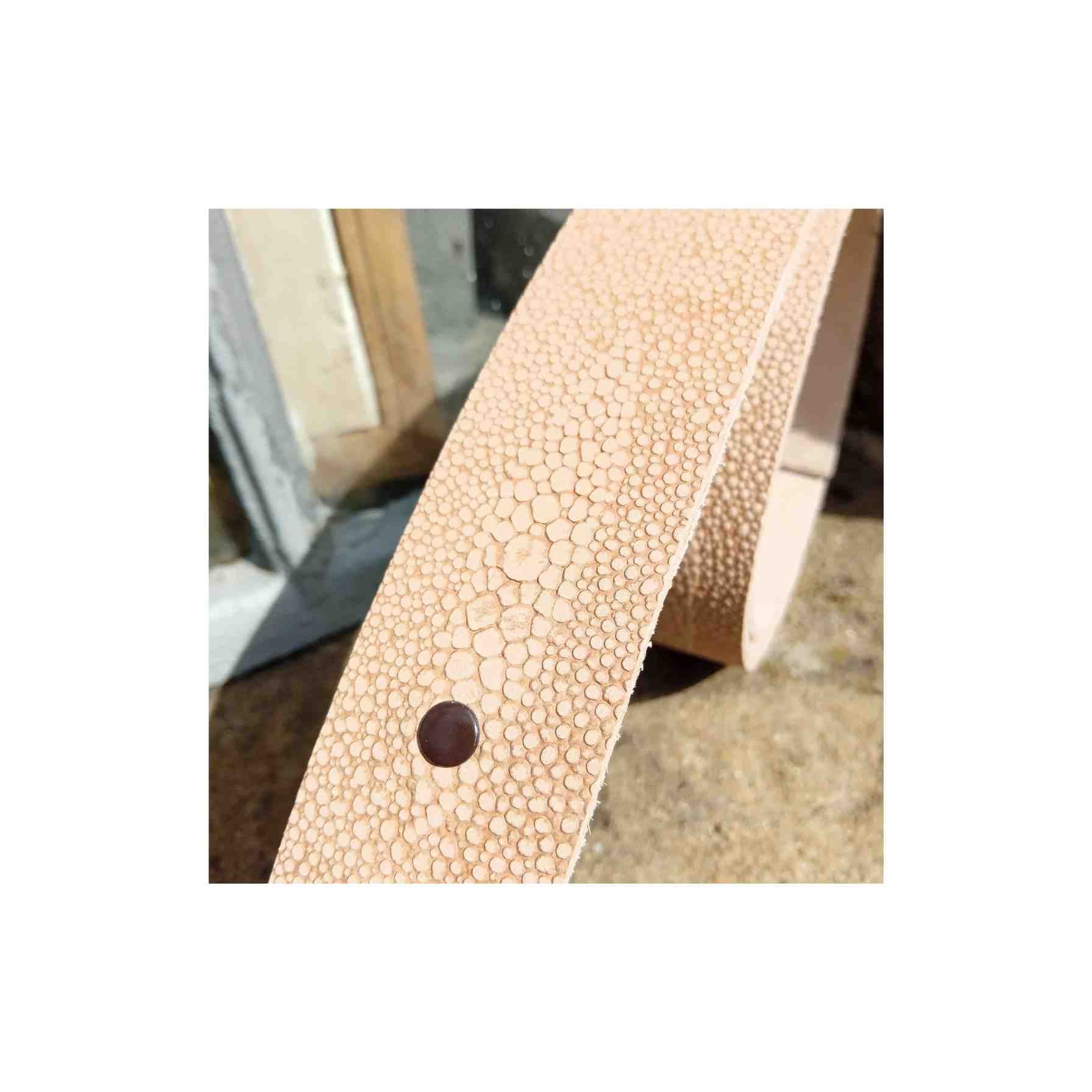 Embossed Veg Tan Cowhide Belt Strip - Image 7