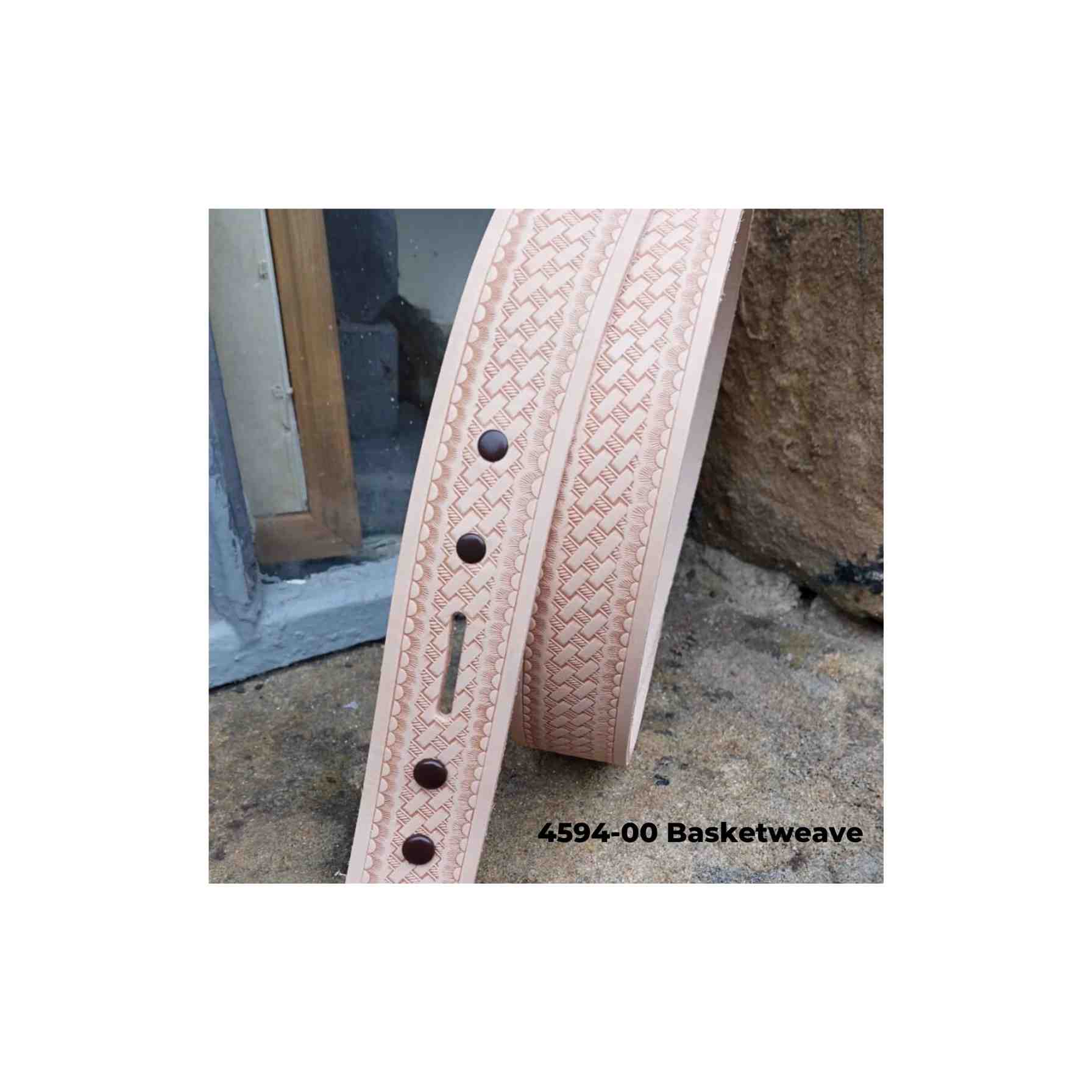 Embossed Veg Tan Cowhide Belt Strip - Image 9