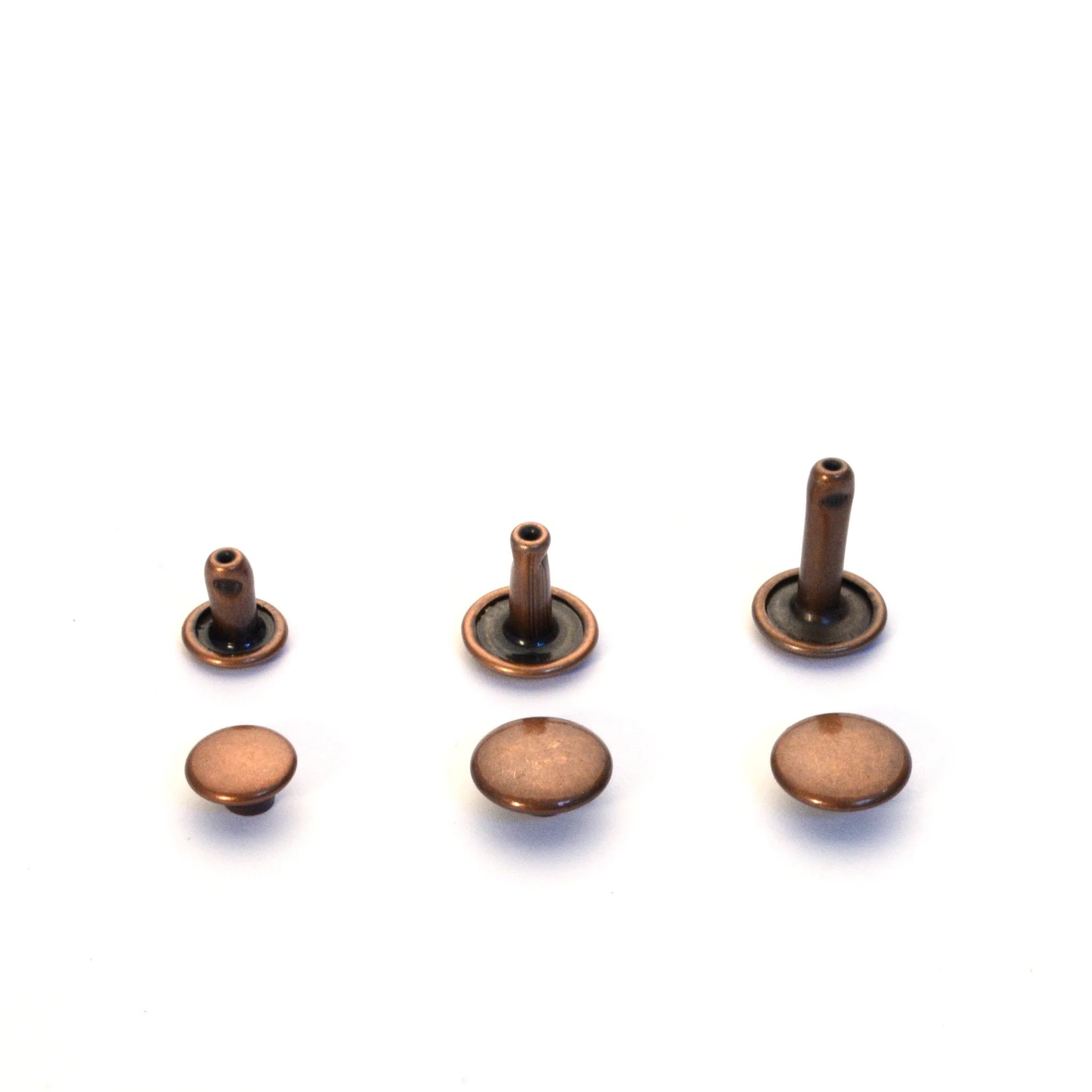Wide Double Cap Rivets Assortment Pack- Antique Copper