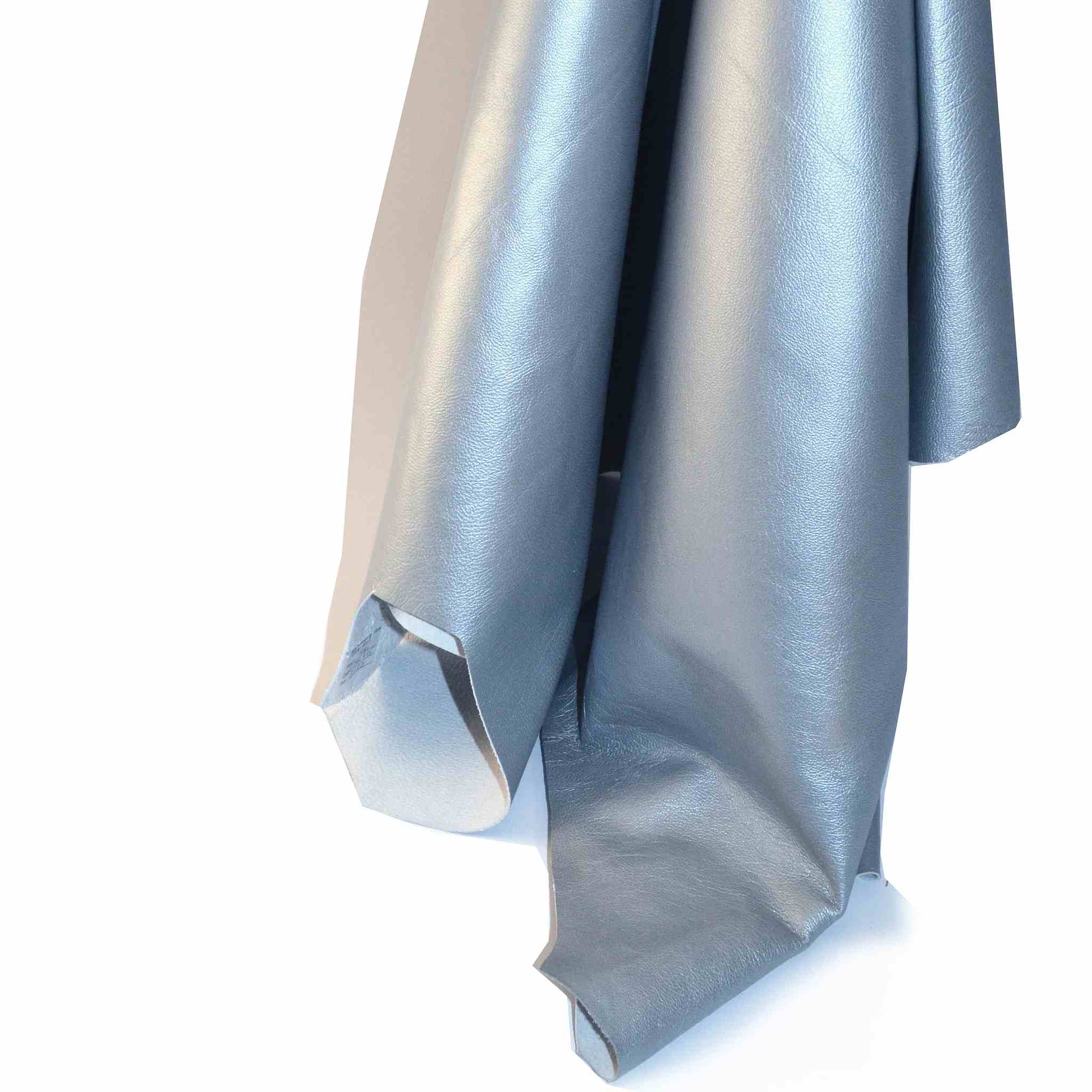 Frosted Silver Pearlised Lamb Clothing Leather