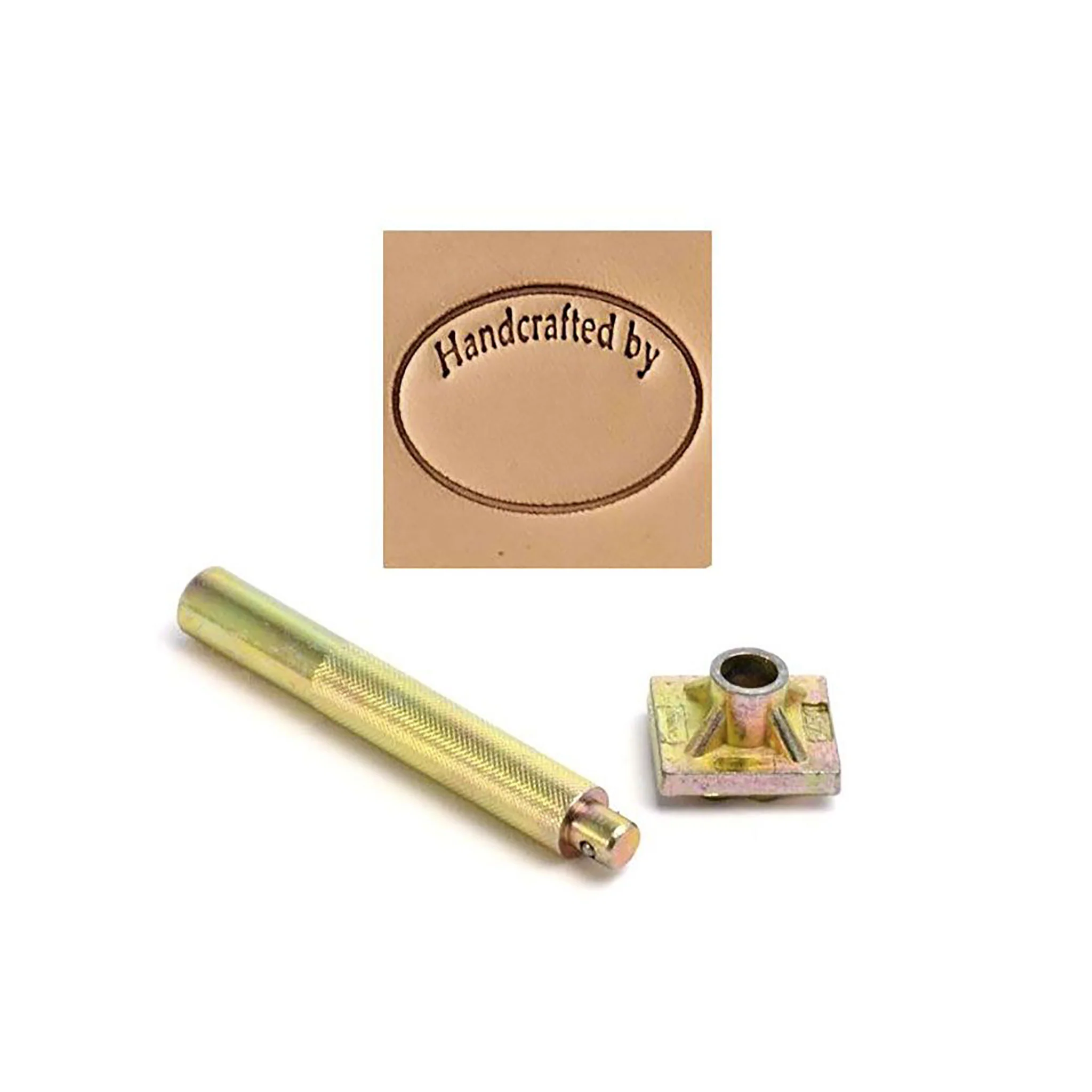 Handcrafted by Oval 3D Embossing Stamp - Image 2