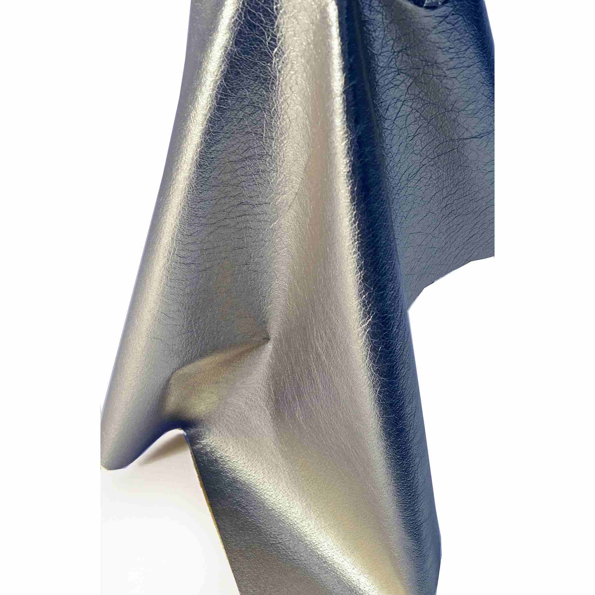 Pewter Metallic Foil Leather