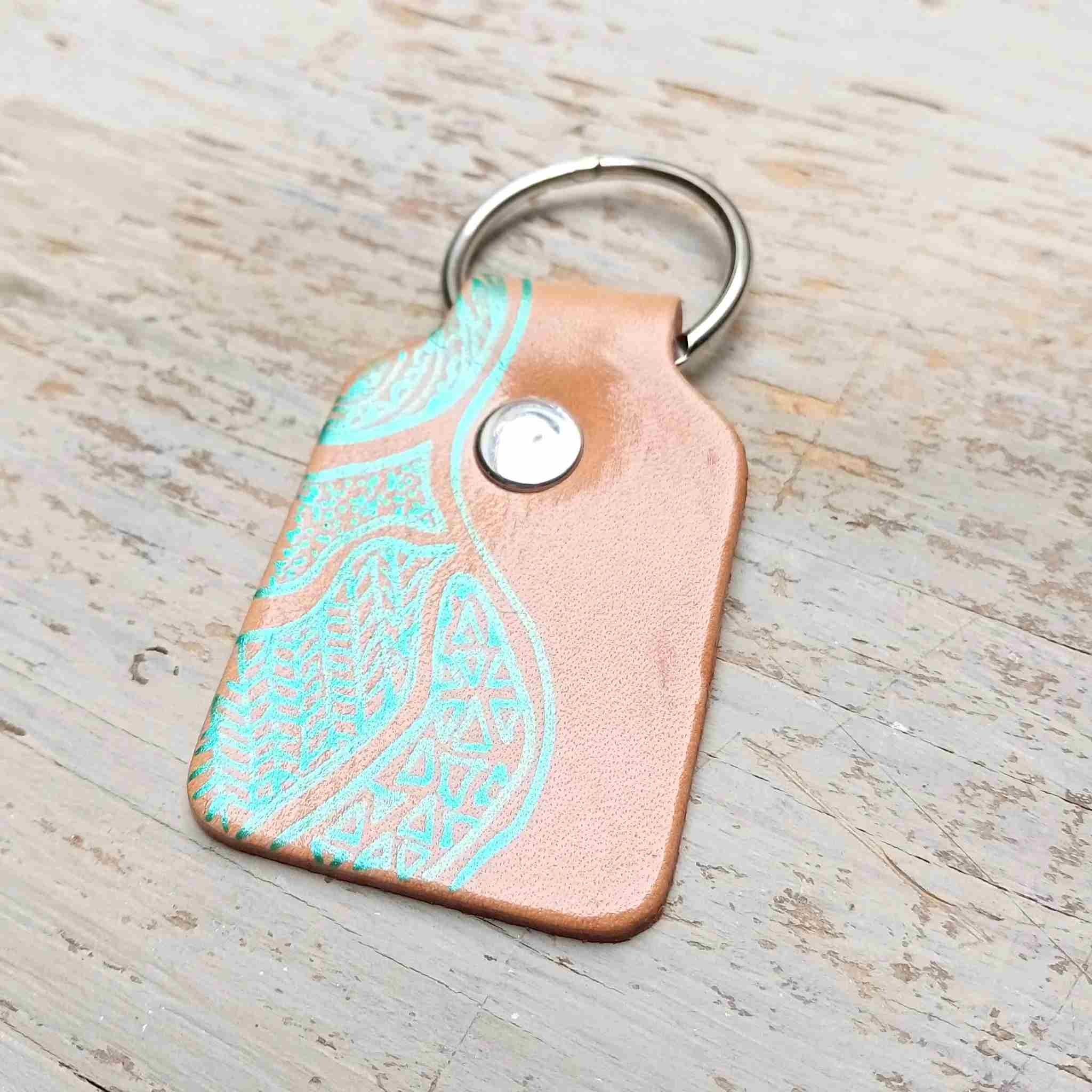 Premium Veg Tan Leather Keyring Tab