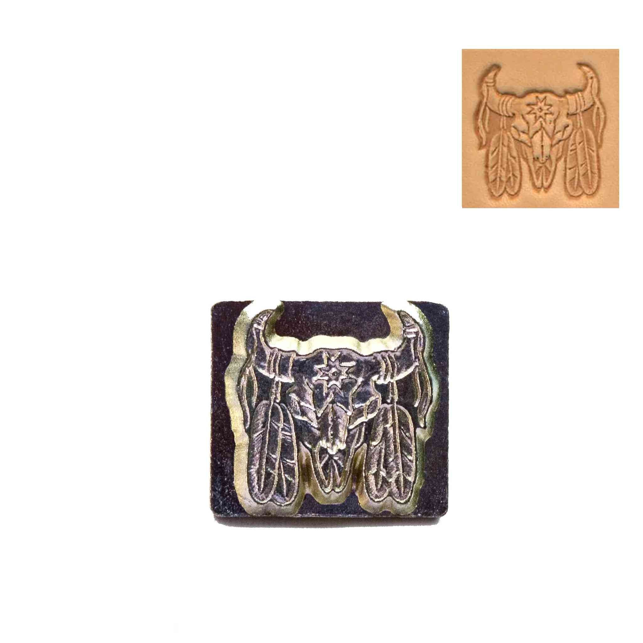 Skull & Feathers 3D Embossing Stamp