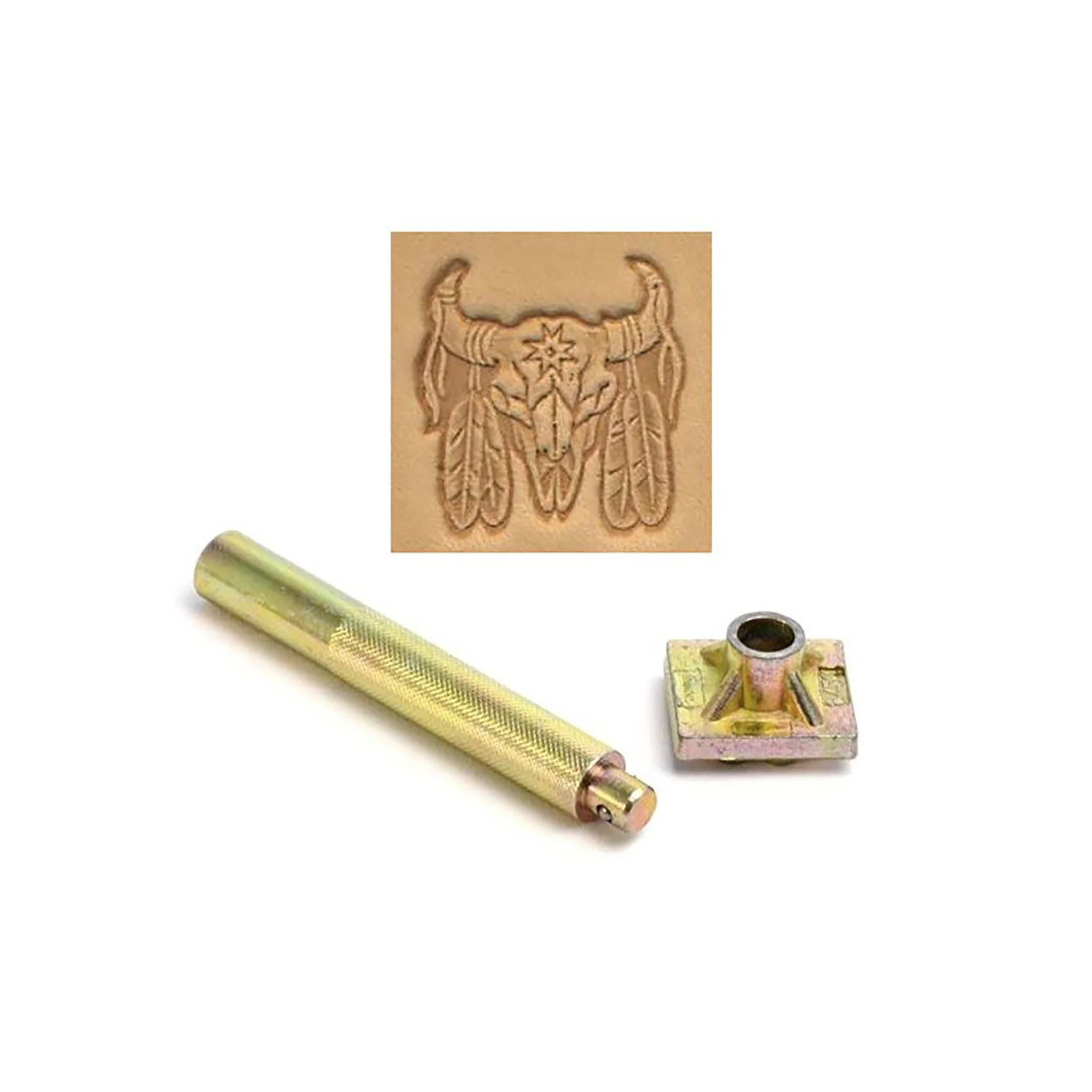Skull & Feathers 3D Embossing Stamp - Image 2