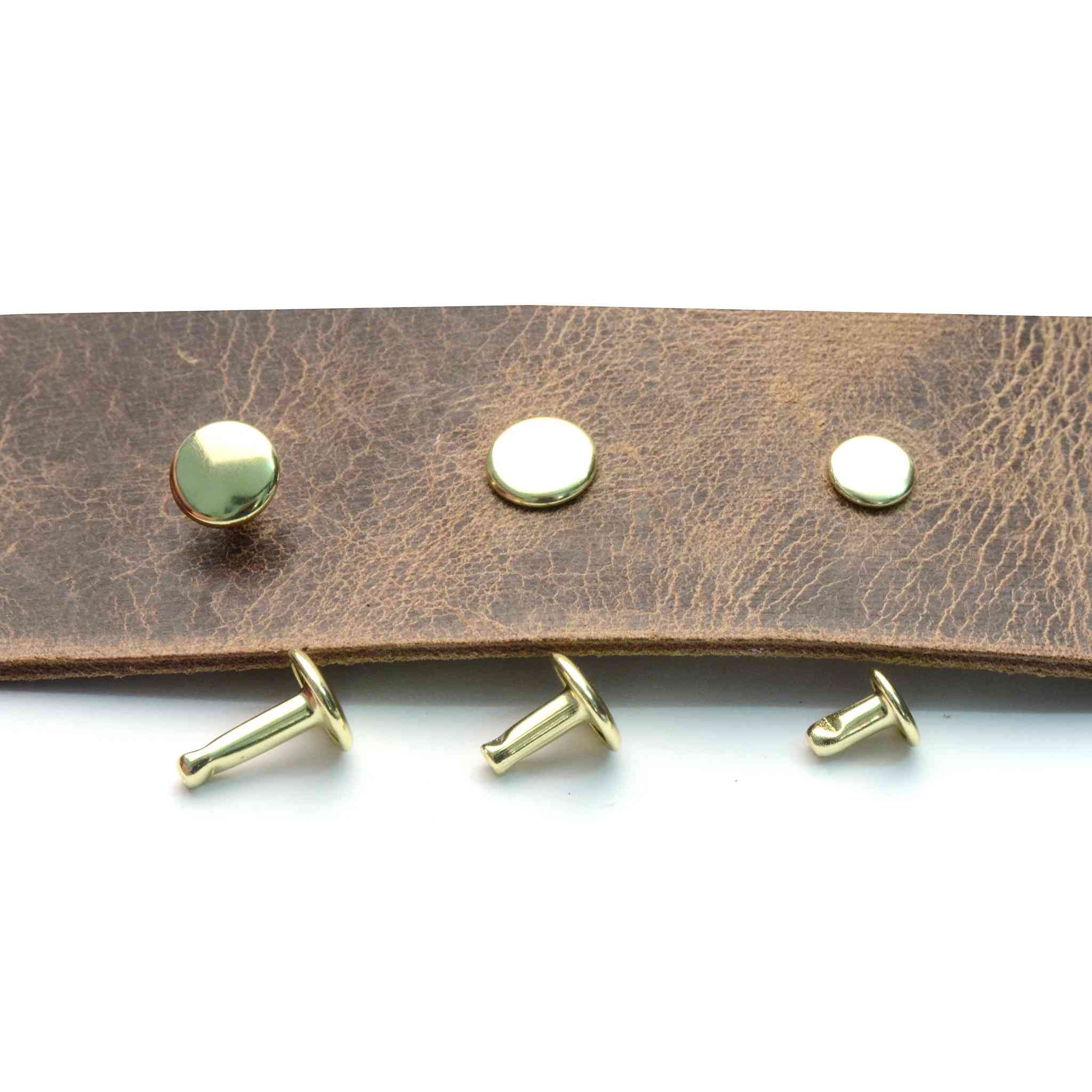 Solid Brass Rivets (Double Cap)