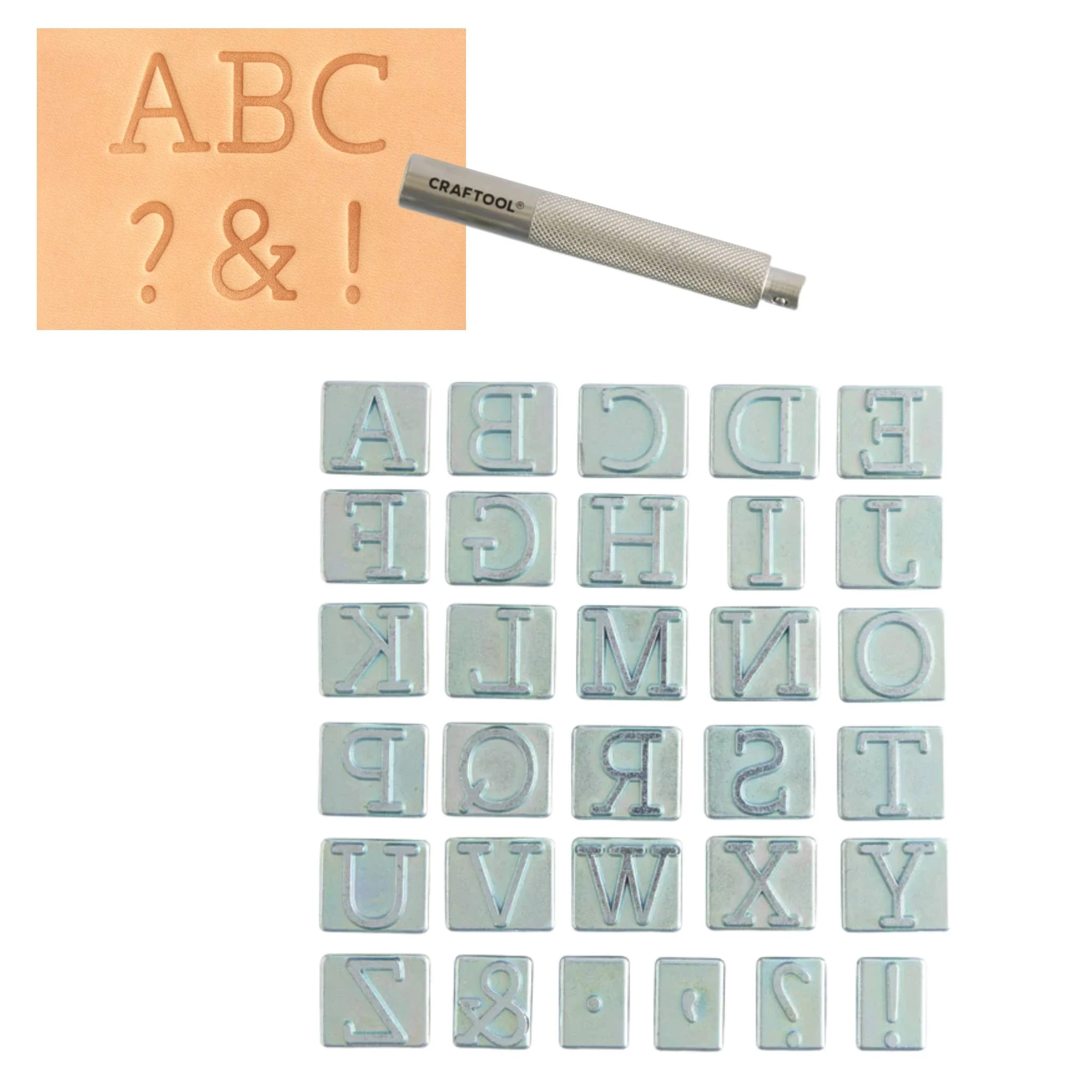 3/4" Typewriter Alphabet Stamp Set