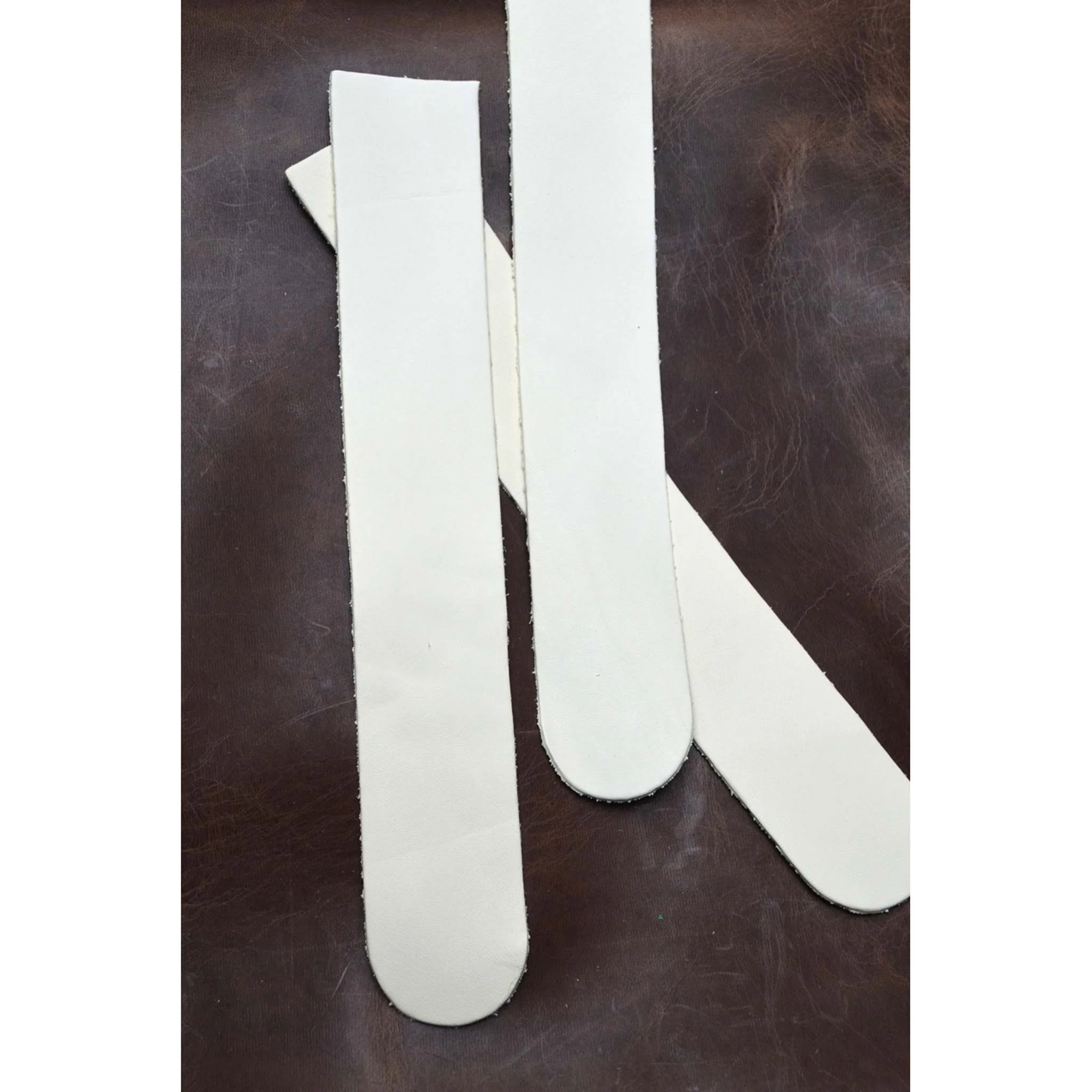 Creamy White Leather Wide Wristband or Bookmark